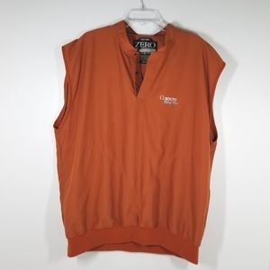 Zero Restrictions Cowboy Golf Orange Half Snap Sleeveless Jacket Vest Men XL USA